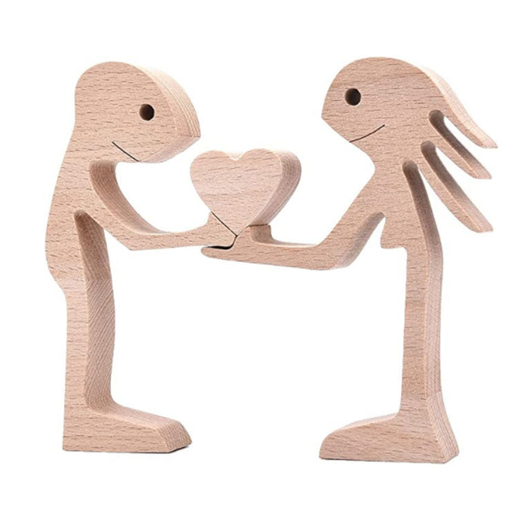 Figurine de chien en bois à faire soi-même, Sculpture de décoration de maison, un homme et un chien, Sculpture en bois, cadeaux de noël, modèle de décoration