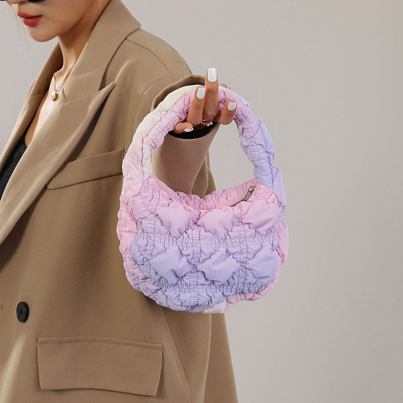 Bolsa nube de gran capacidad, bandolera de hombro femenina de color degradado