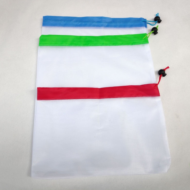Combinación de traje de bolsa de malla con boca de haz de empalme multifuncional para frutas y verduras