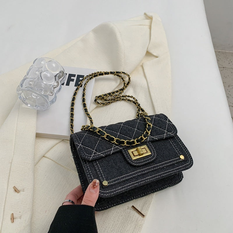 Sac à bandoulière en denim décontracté Sac messager à serrure de haute qualité
