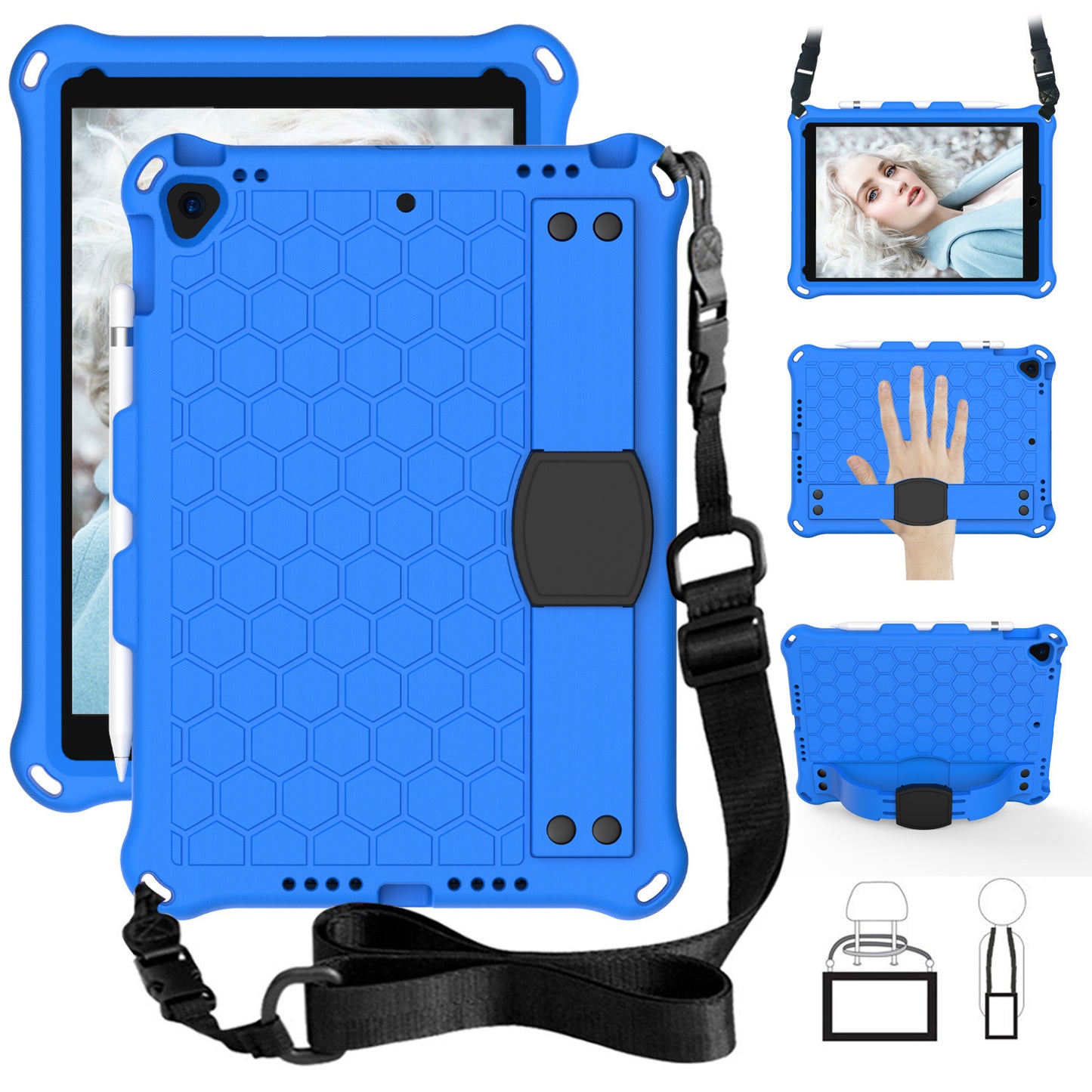 Compatible avec Apple, nouvelle coque EVA en nid d'abeille pour iPad 10.2