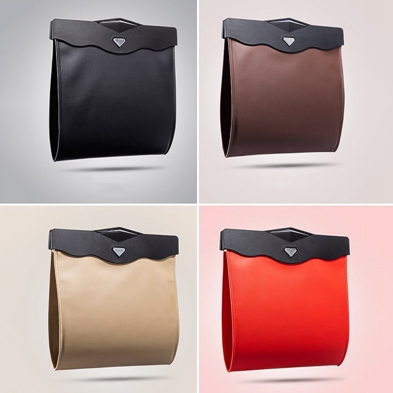 Sac de rangement suspendu pour voiture, sac poubelle à dossier de siège, sac de rangement multifonction pour poubelle de voiture, lumière LED 