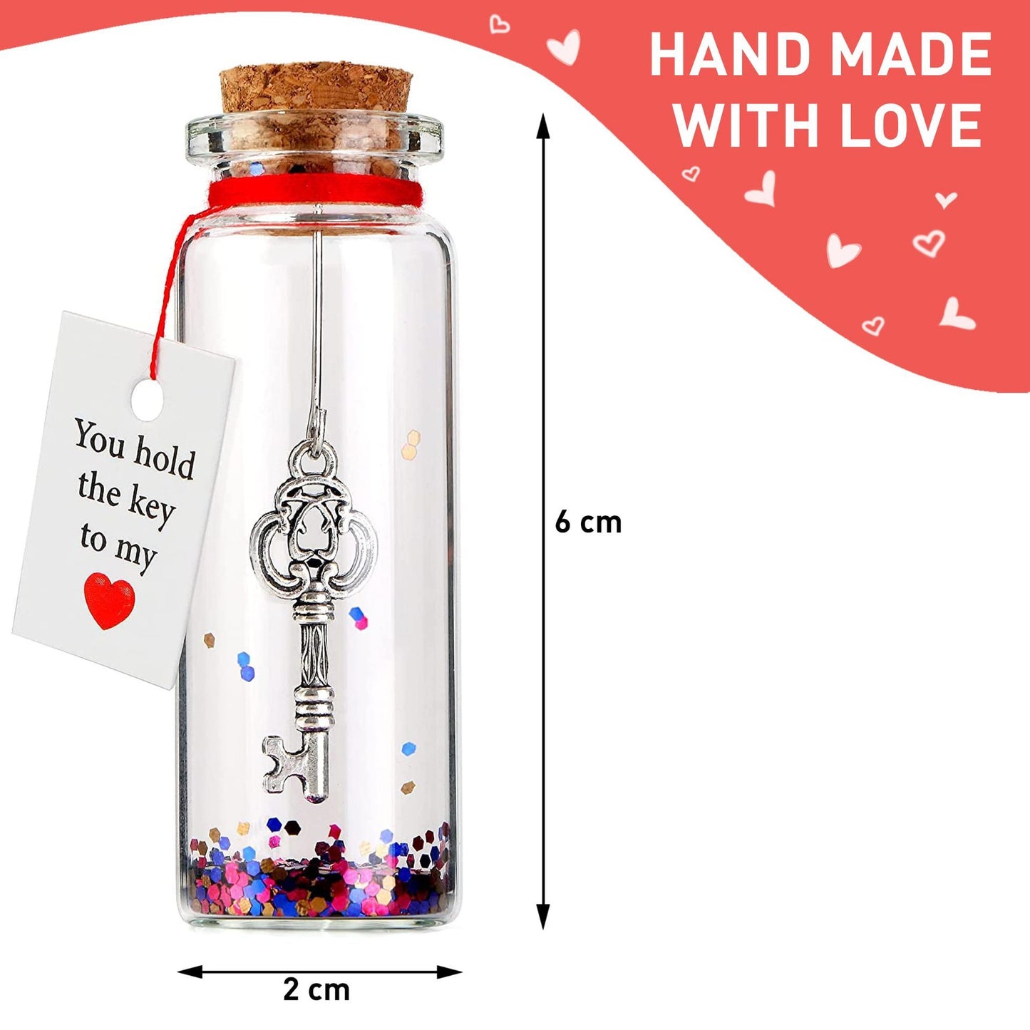 Pendentif d'amour en forme de bouteille de souhaits pour la Saint-Valentin