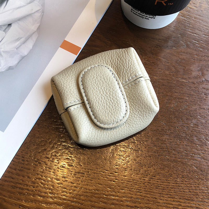 Porte-Monnaie Femme Boucle Première Couche en Cuir de Vachette Porte-Monnaie Porte-clés Sac de Transport