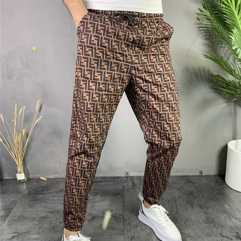 Pantalones con estampado de cuadros de moda para hombre