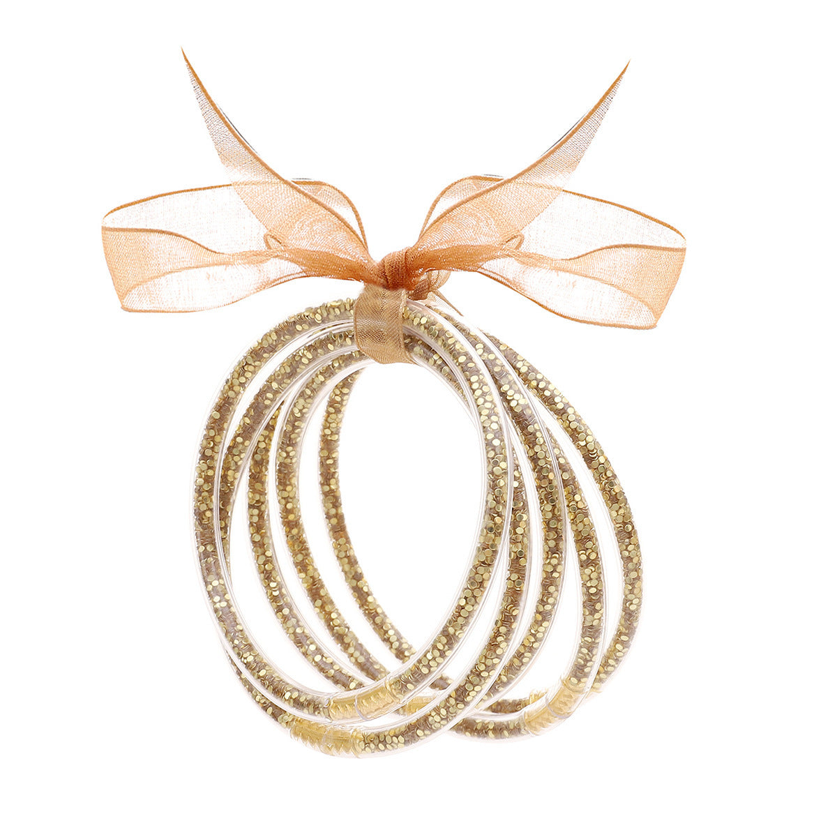 Tube en plastique particules de poudre d'or paillettes cinq bracelets