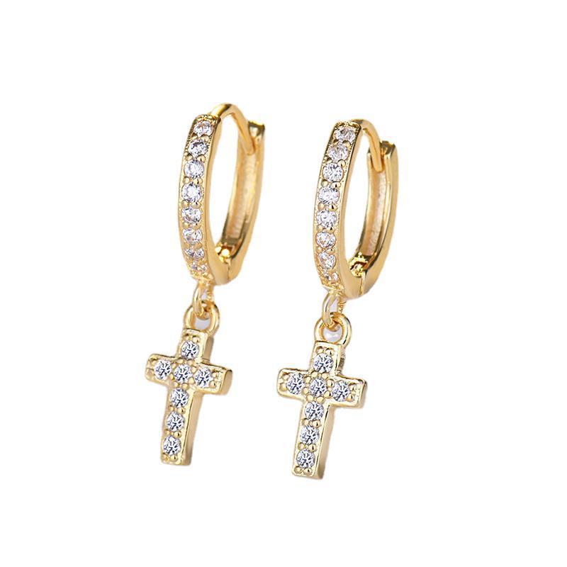 Boucles d'oreilles croisées en Zircon pour femmes