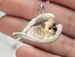 New Unique Dogs And Cats Sleeping Angel Pendant Car Key Ring
