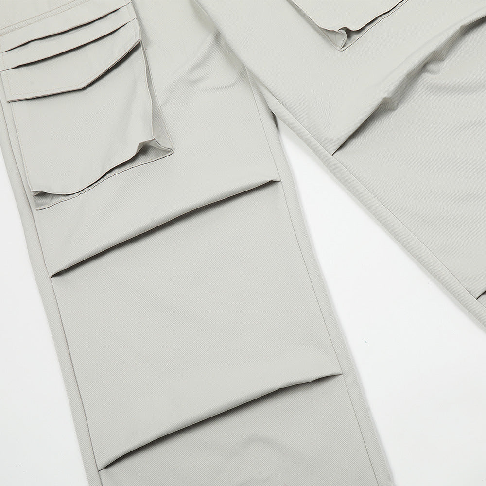 Men's Solid Color Baggy Straight Trousers