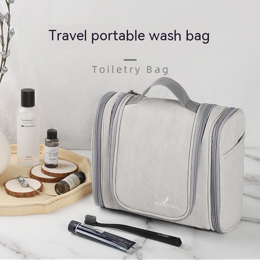 Grande trousse de lavage et de maquillage en cuir PU