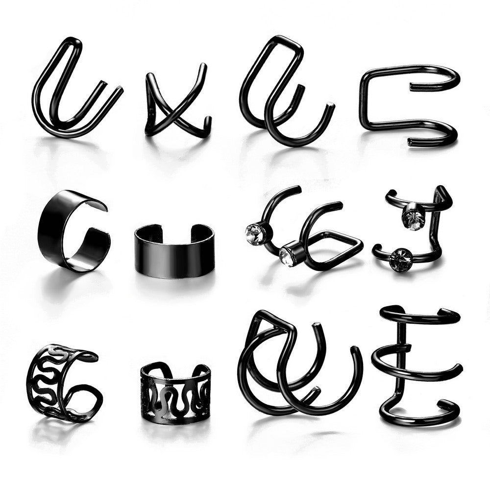 Ensemble créatif simple de cinq clips d'oreille non percés