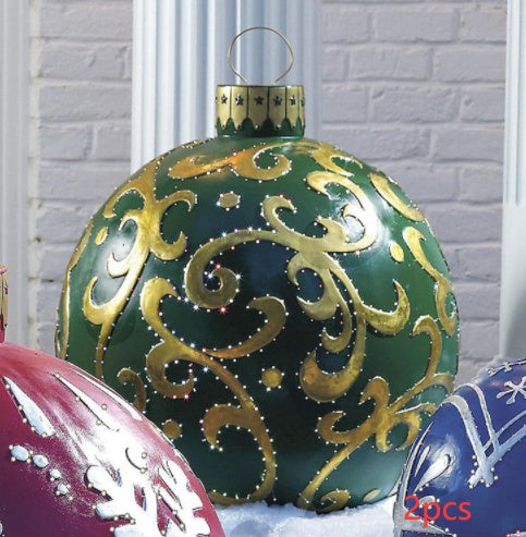 Boules de noël décorations d'arbre de noël, jouets gonflables d'ambiance extérieure pour la maison, boule cadeau de noël