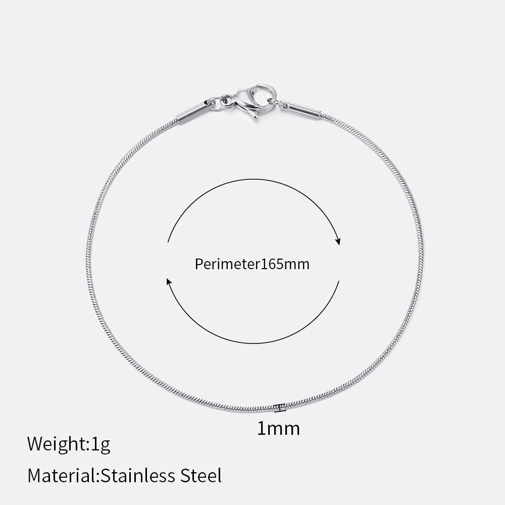 Women's Titanium Steel Snake Bone Chain Bracelet