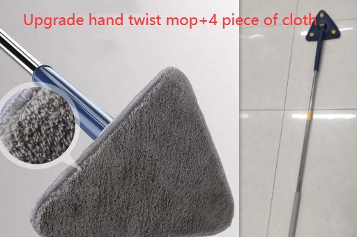 Vadrouille triangulaire extensible à 360 degrés, vadrouille de nettoyage réglable et rotative à 360 Cm pour baignoire, carrelage, sol, mur, vadrouille de nettoyage en profondeur