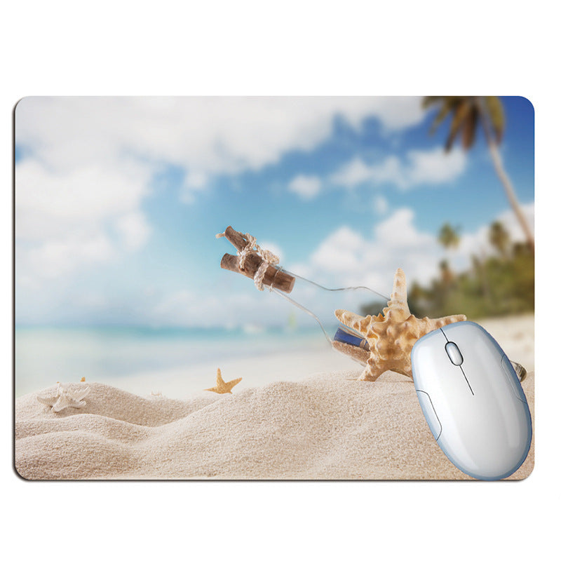 Bouteille de souhaits été plage vacances vent tapis de souris plage