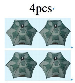 Filet de pêche automatique renforcé, Cage à crevettes, piège à poisson pliable en Nylon, filet moulé pliable, piège à crabe, réseau de pêche, 4 à 20 trous