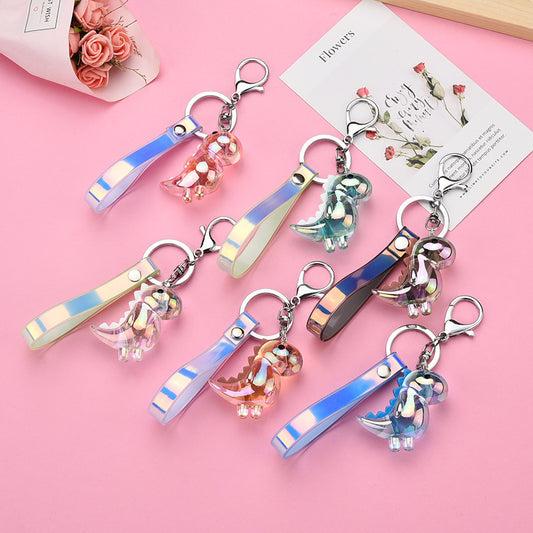 Acrylic Pendant Electroplated Dinosaur Keychain