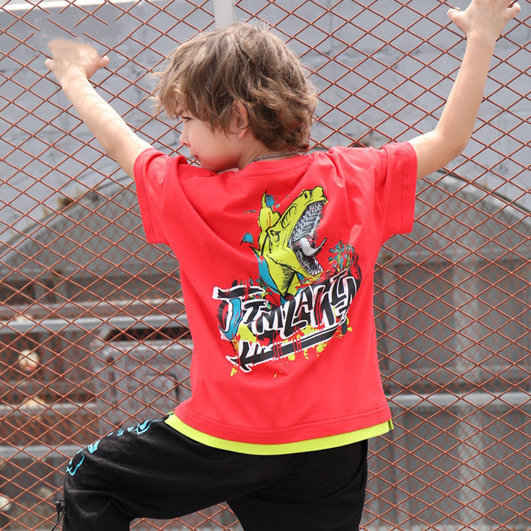 T-shirt manches courtes garçon dinosaure