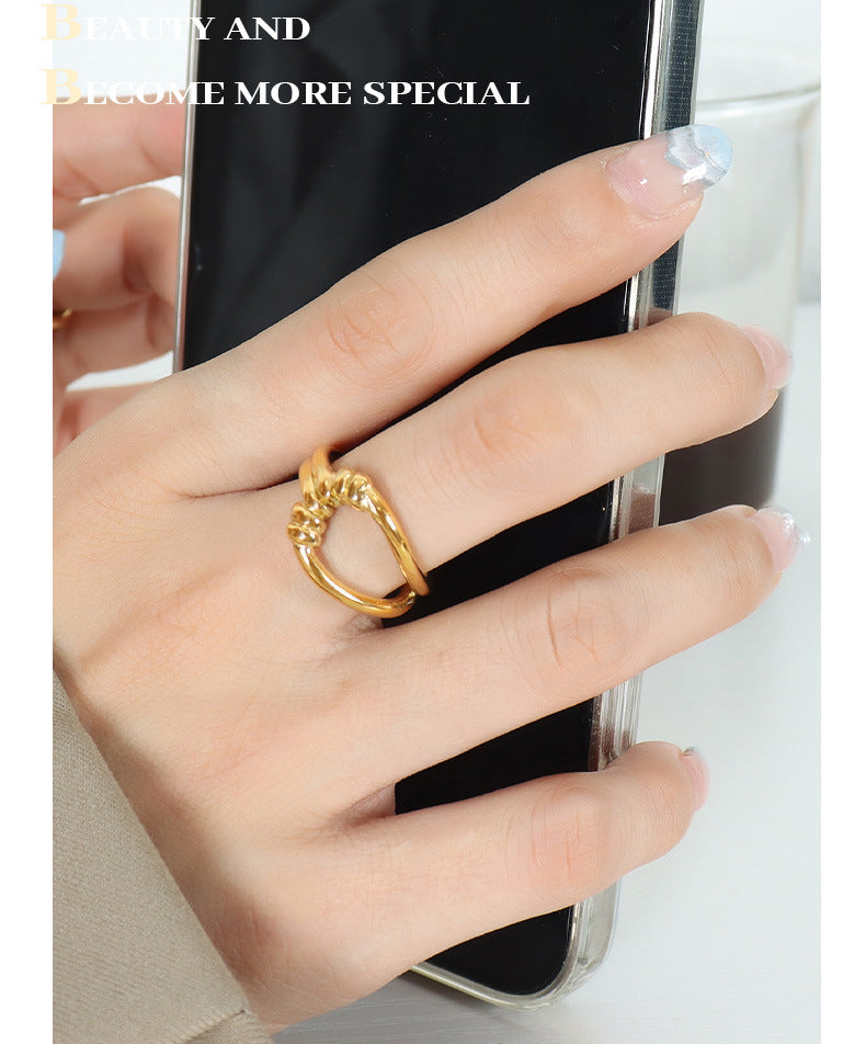 Women's Titanium Steel Hollow Ring