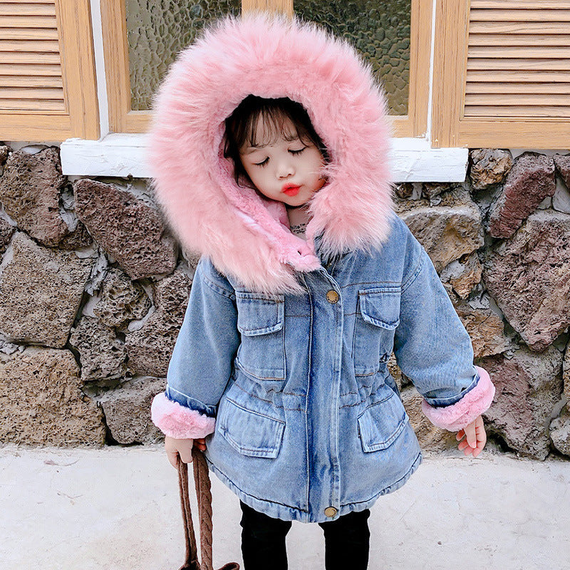 Veste en jean hiver plus filles