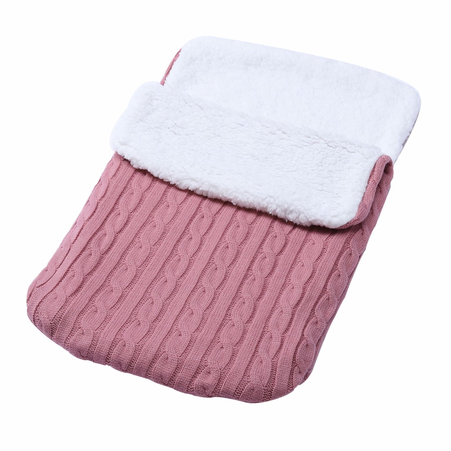 Sac de couchage épais pour bébé, doublure polaire, tricot chaud, poussette en laine