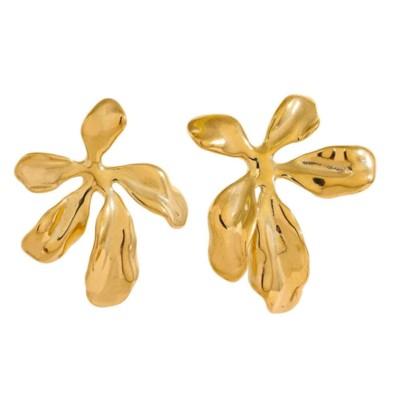 Boucles d'oreilles à fleurs en métal à la mode pour femmes