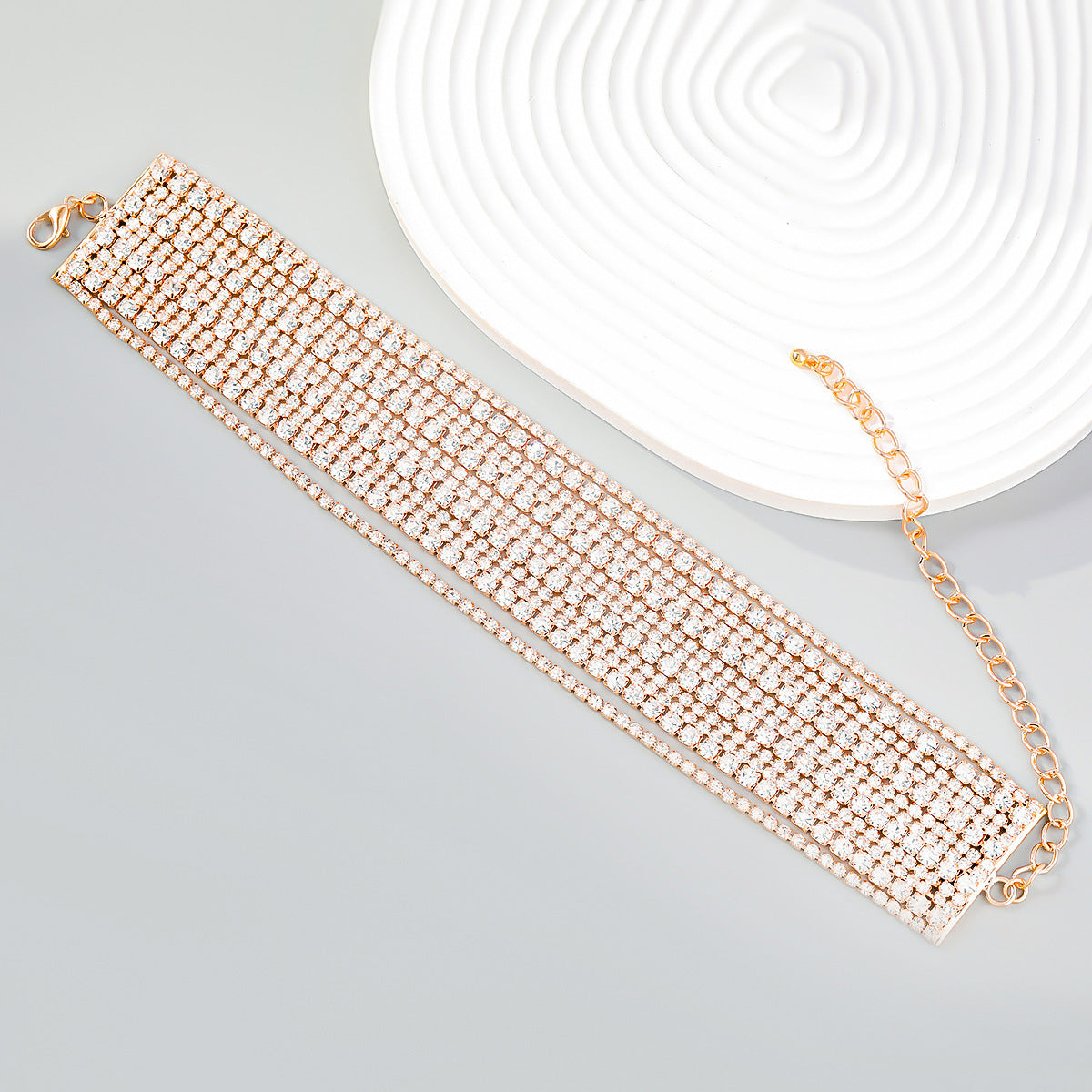Bracelet en alliage de diamants multicouches exagéré européen et américain