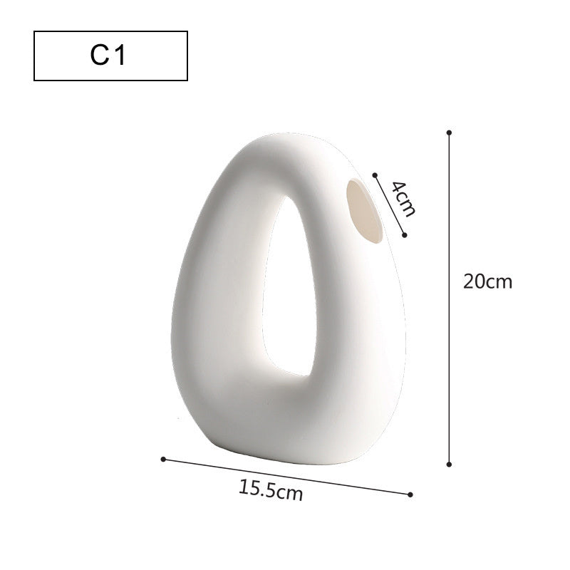 Ornements de fleurs de vase en céramique minimaliste moderne