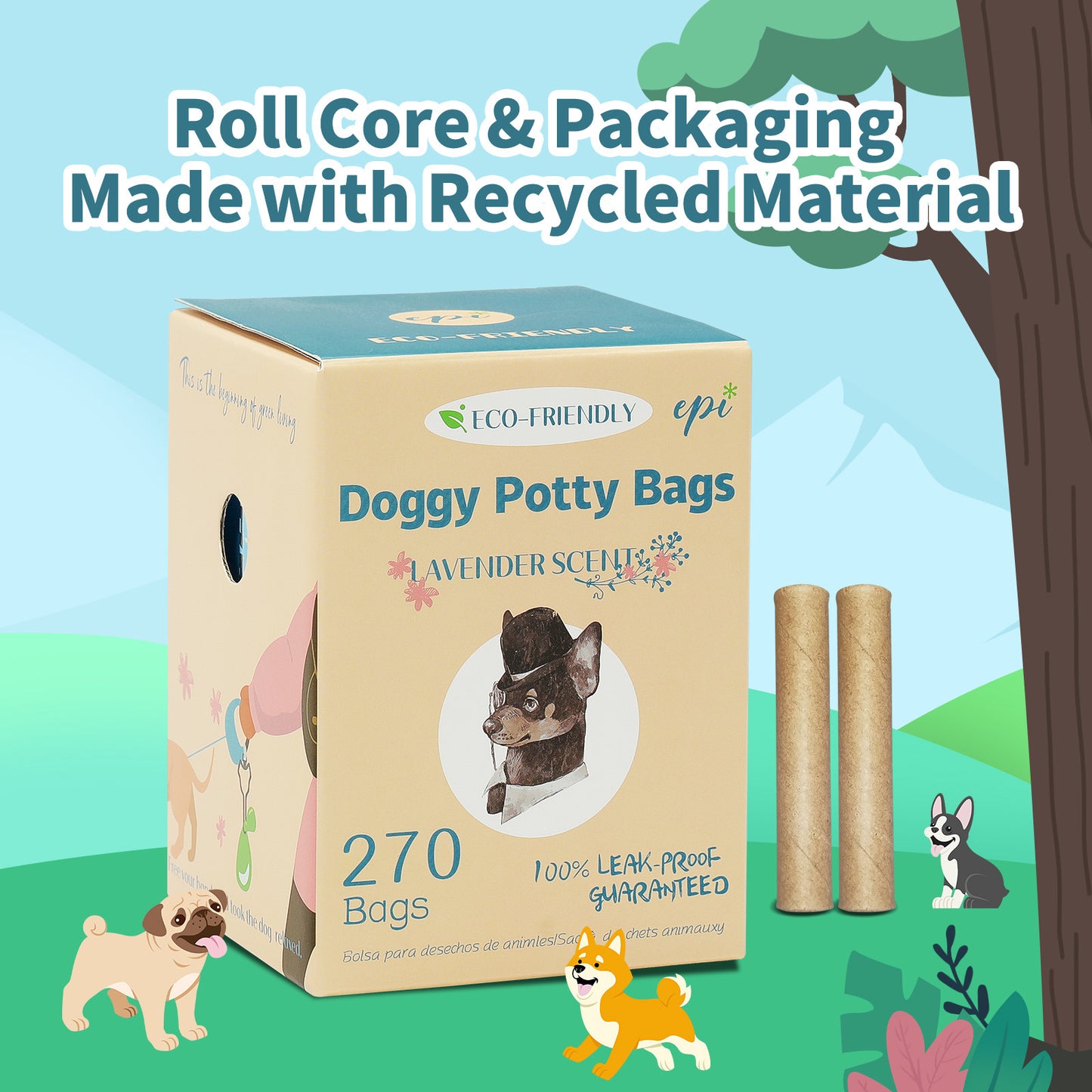 Bolsas de caca biodegradables ecológicas