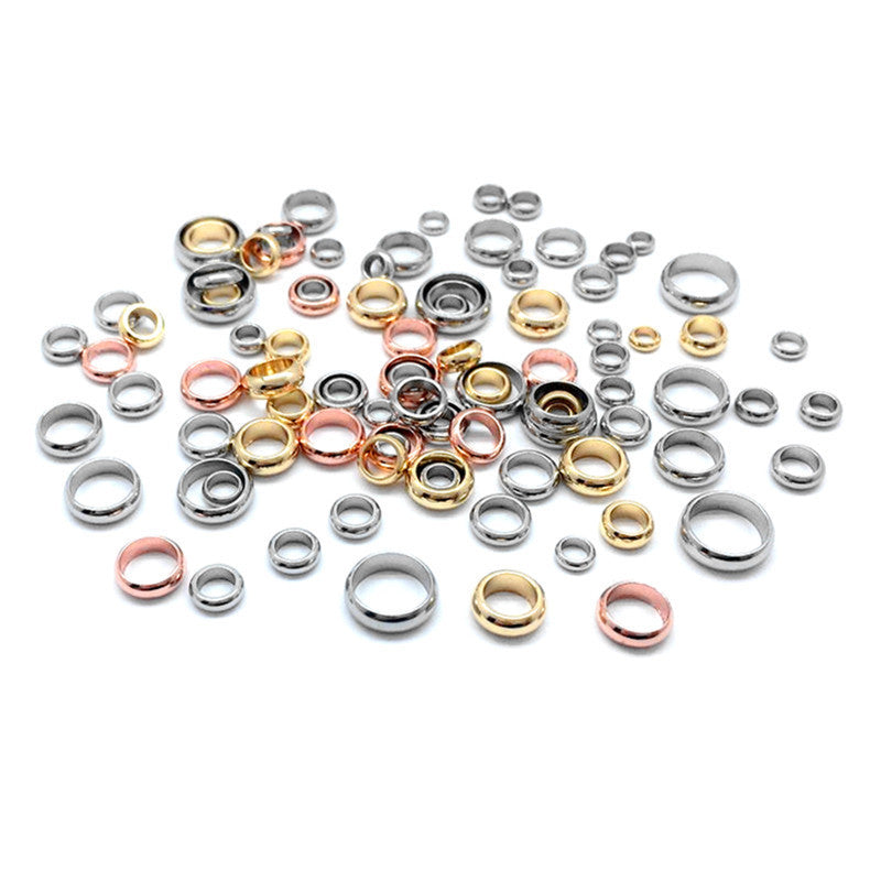 Stainless Steel Pearl Ring Spacer Beads Diy Ornament Accessories