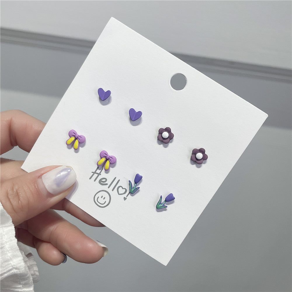 Boucles d'oreilles à tige en argent sterling pour femme