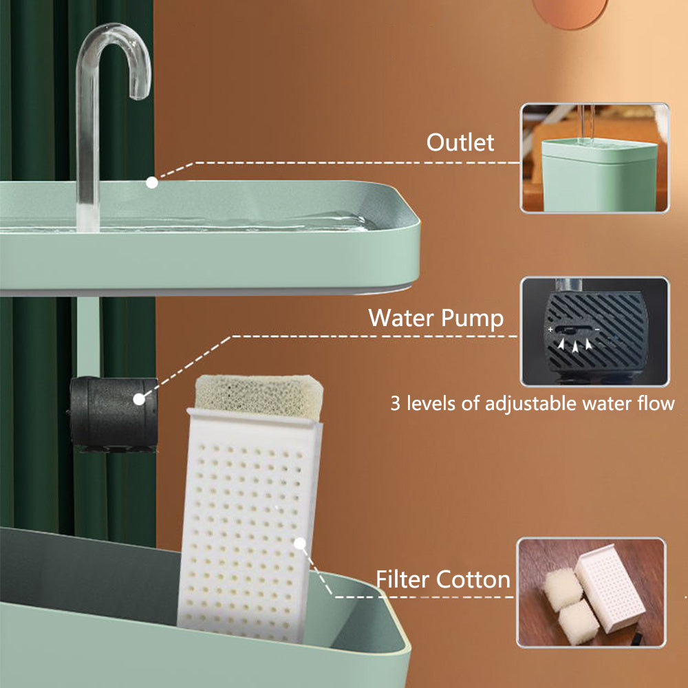 Fontaine d'eau automatique pour chat, filtre automatique USB, bol d'abreuvoir électrique muet pour chat, 1,5 l, abreuvoir filtrant en recirculation pour chats, distributeur d'eau pour animaux de compagnie