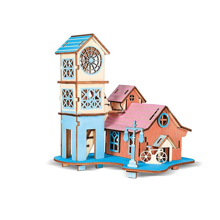 Puzzle en bois 3D en trois dimensions, modèle DIY