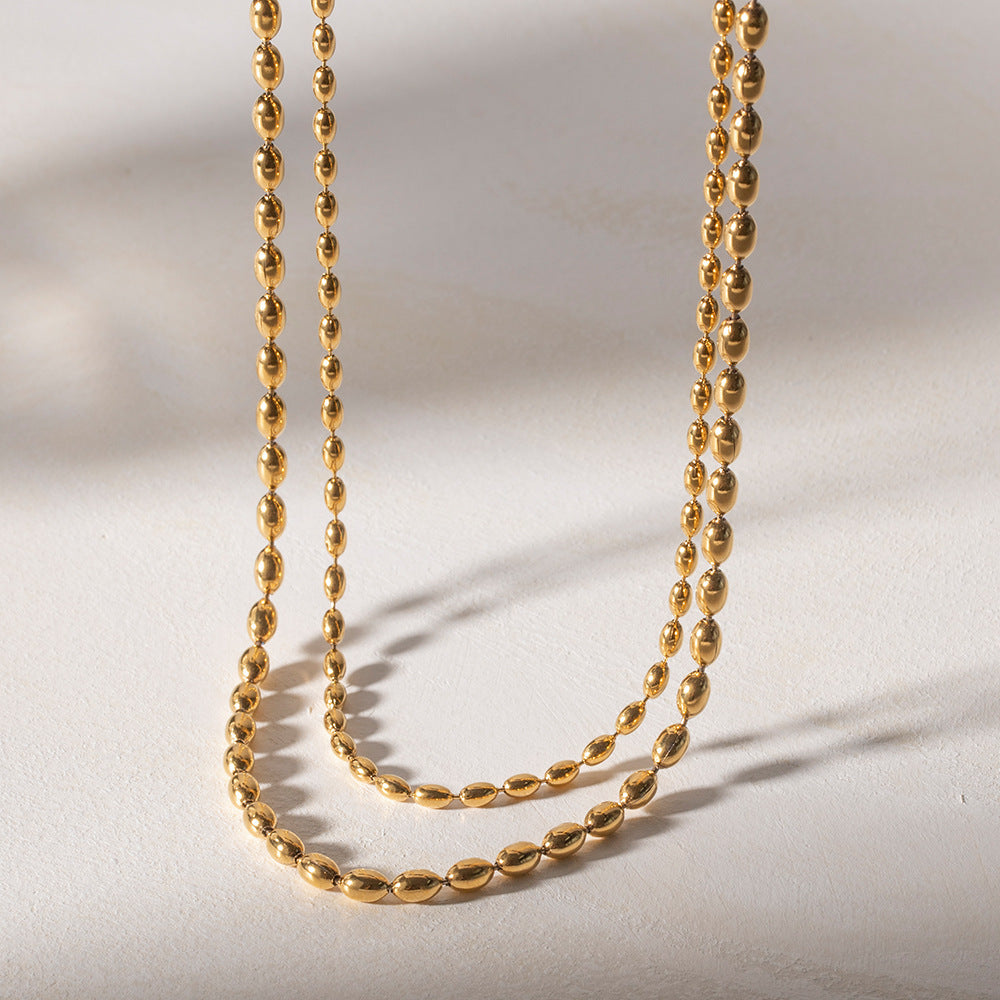 Collar de doble capa de acero inoxidable