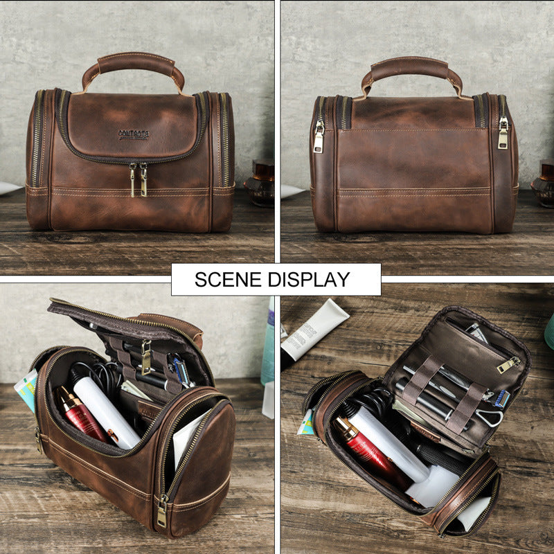 Sac multi-entraînement en cuir de vache vintage, pochette portable