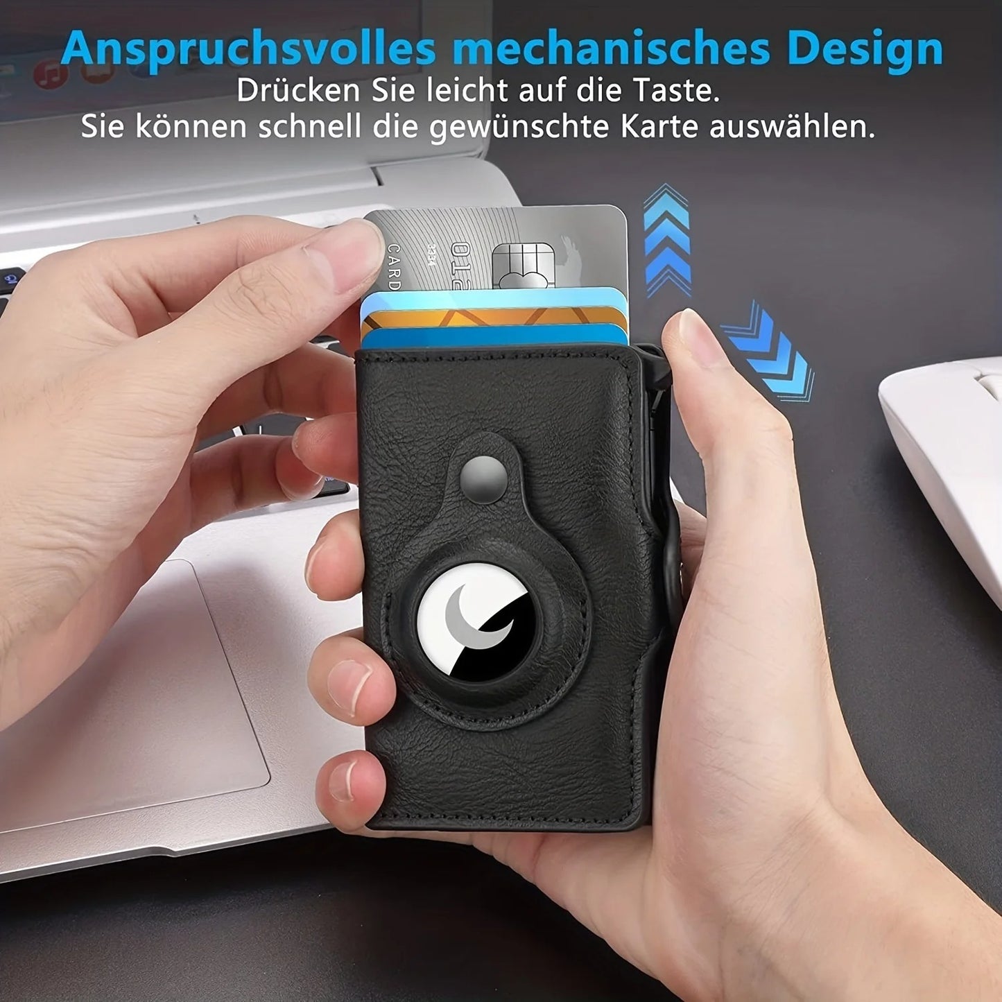 Tarjetero de metal con abrazadera para tarjetas de seguimiento de billetera para hombre