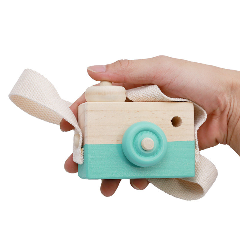 Appareil photo en bois mignon, jouets pour bébé et enfant, accessoire de photographie suspendu, décoration, activité éducative de plein air, cadeau heureux pour la journée des enfants