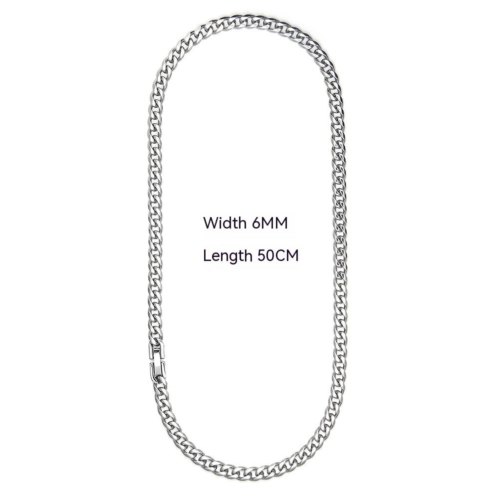Collier en acier titane résistant à la lumière avec chaîne à maillons cubains