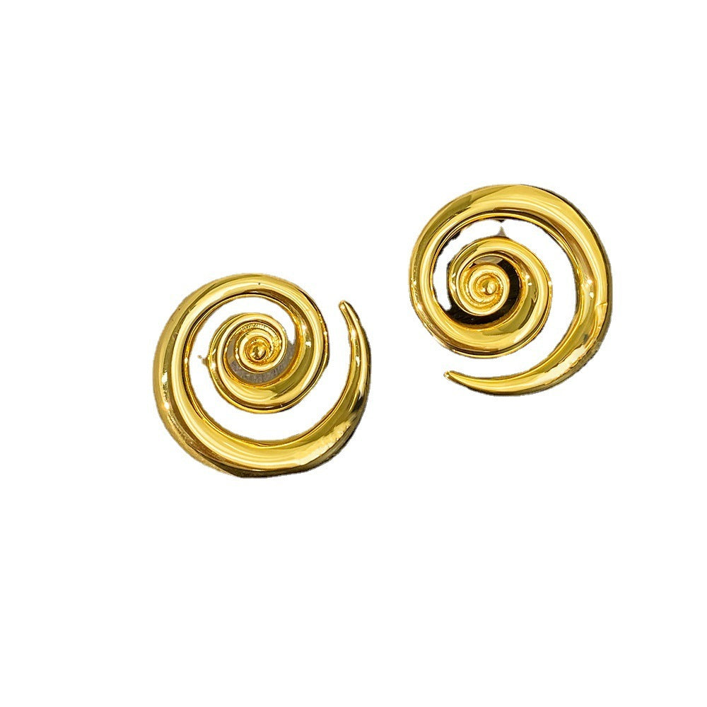 Boucles d'oreilles à rotation géométrique en or 18 carats