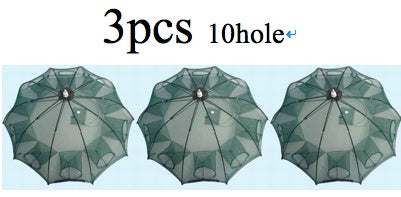 Filet de pêche automatique renforcé, Cage à crevettes, piège à poisson pliable en Nylon, filet moulé pliable, piège à crabe, réseau de pêche, 4 à 20 trous