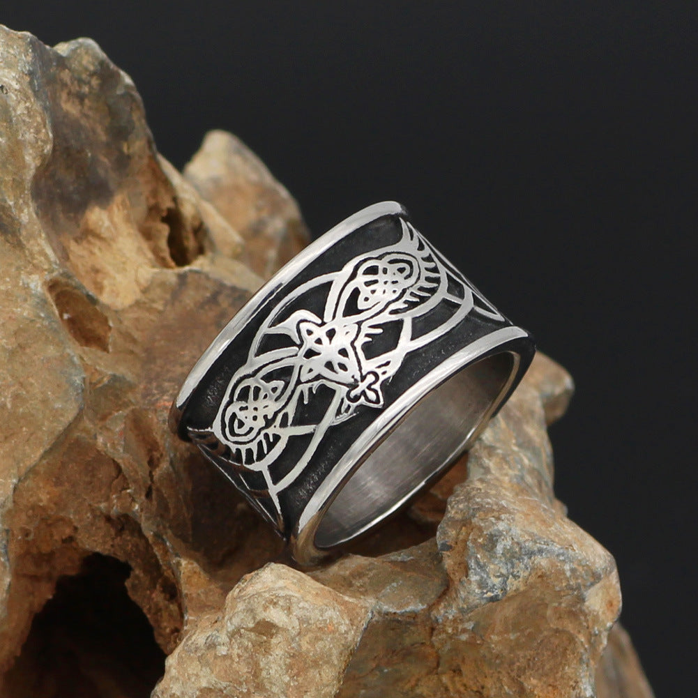 Titanium Steel Ring Rune Men's Thumb Ring Accessories