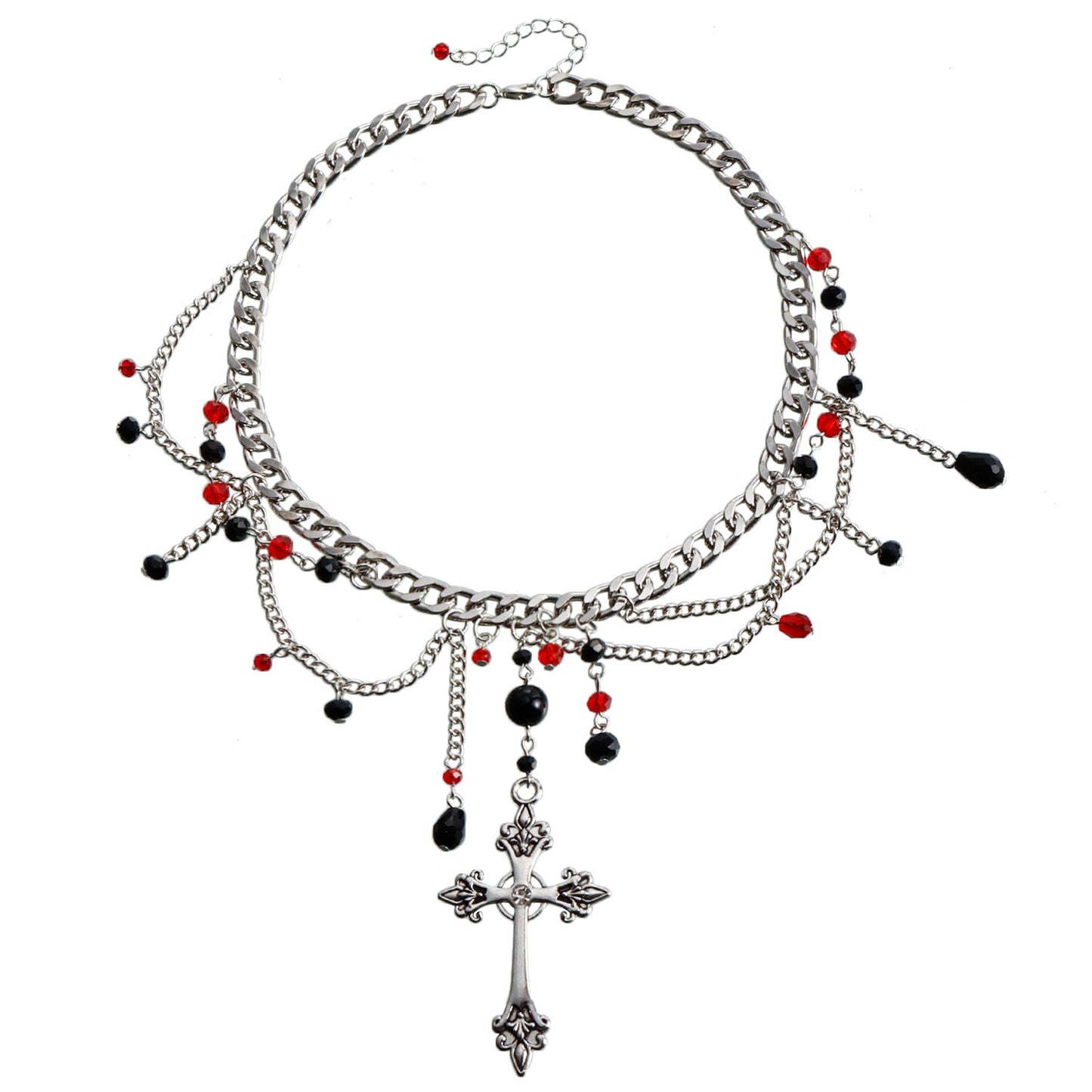 Collar de perlas brillantes de doble capa