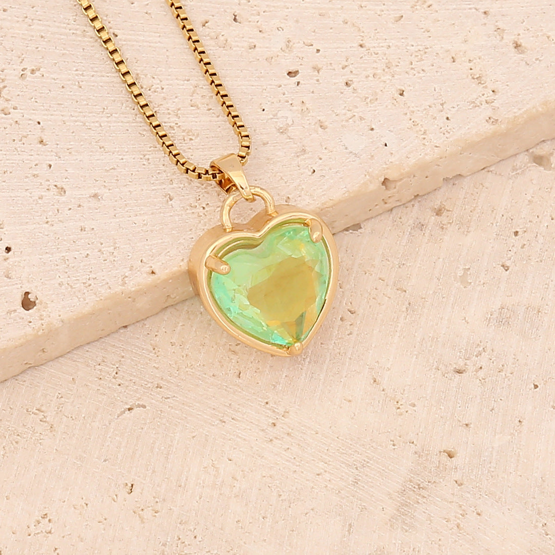 Collar De Corazón Degradado Multicolor De Moda