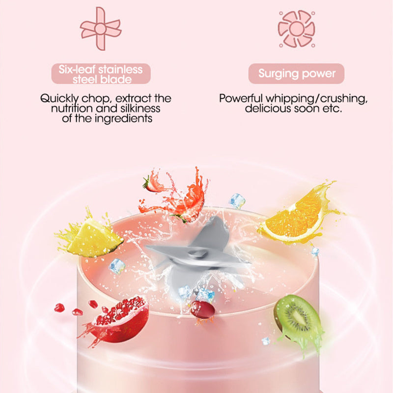 Licuadora portátil multifunción, exprimidor eléctrico, botella deportiva, licuadora de frutas, licuadora de batidos recargable por USB, exprimidor de frutas