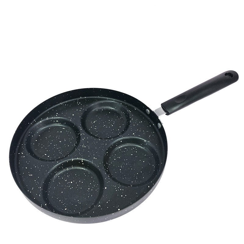 Petit pot de boulettes d'œufs frits à fond plat antiadhésif à quatre trous