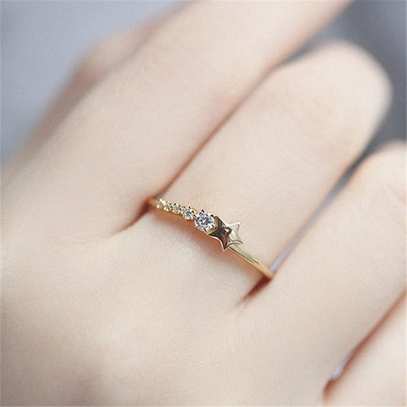S925 Sterling Silver Pentagram Ring Affordable Luxury Fashion Wind Niche Design Simple Women's Ring