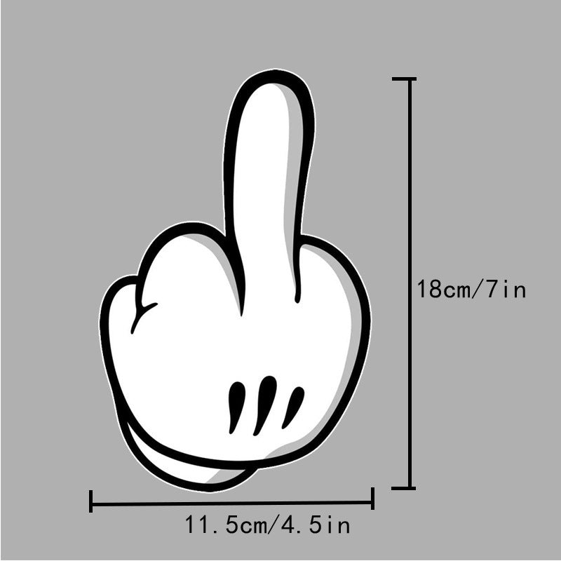 Dedo medio coche impermeable pegatina ventana vidrio parachoques ventana pegatina flor
