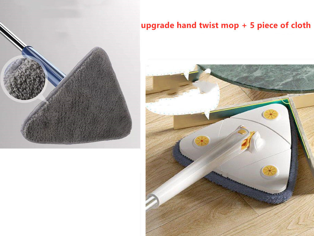 Vadrouille triangulaire extensible à 360 degrés, vadrouille de nettoyage réglable et rotative à 360 Cm pour baignoire, carrelage, sol, mur, vadrouille de nettoyage en profondeur