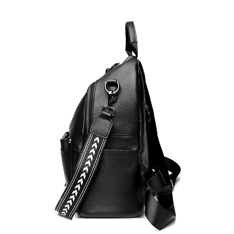 Sac à dos en cuir de vache pour filles, cartable de voyage de grande capacité, Style collégial, à la mode, assorti avec tout