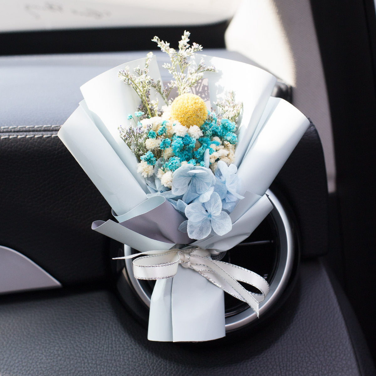 Parfum de ventilation d'aromathérapie pour voiture, Bouquet séché éternel créatif fait à la main, ornement de roses